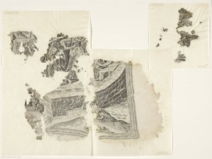 Angolo inferiore destro di una stampa della scena di Cebes da Philips Galle