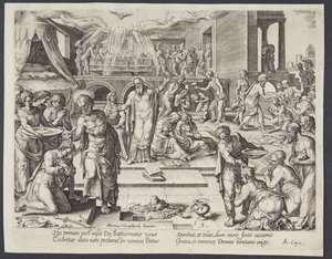 Gli Apostoli che battezzano a Gerusalemme da Philips Galle