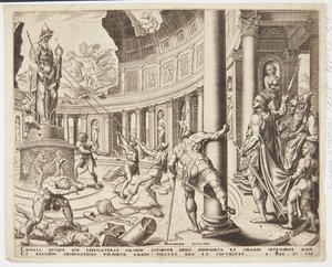 La distruzione del tempio di Astarte, Chemosh e Milcom da Philips Galle