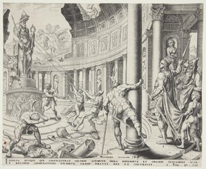 La distruzione del tempio di Astarte, Chemosh e Milcom da Philips Galle