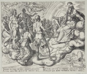 I figli di Dio, Satana tra loro, si presentano davanti al Signore da Philips Galle