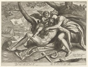 Venere piange la morte di Adone da Philips Galle