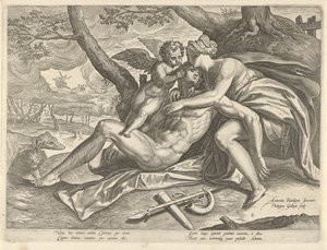 Venere piange la morte di Adone da Philips Galle