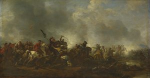 Cavalleria che attacca la fanteria, 1656-1668 da Philips Wouwerman