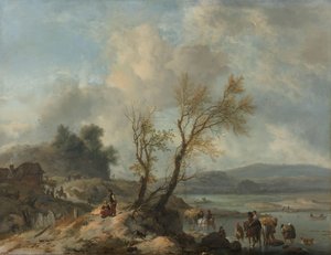 Paesaggio con Sentiero Sabbioso accanto a un Fiume da Philips Wouwerman