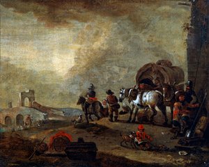 Viaggiatori in cammino da Philips Wouwerman