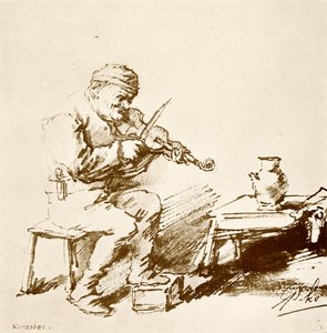 Il violinista del villaggio da Phillips de Koninck