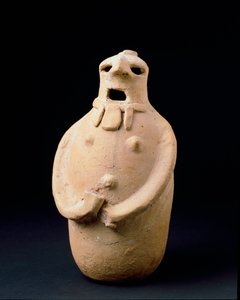Civiltà fenicia: statuetta ovoidale in terracotta da Isla Plana (Ibiza). V secolo a.C. Dim. 24,7 cm Ibiza, museo archeologico da Phoenician