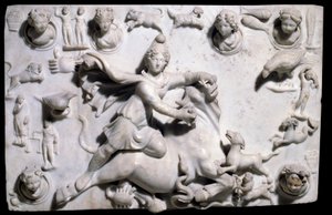 Antichità orientali: Mitra che uccide il toro (dal Mitreo di Sidone). Bassorilievo in marmo di Sayda, II-III secolo (periodo greco-romano, Regno Fenicio). Parigi, Museo del Louvre da Phoenician Phoenician