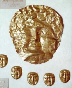 Arte fenicia: grande maschera di foglia d