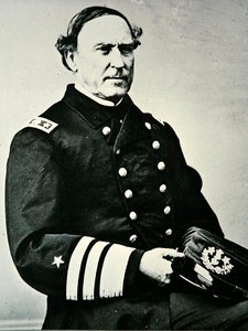 Ritratto di David Glasgow Farragut (1801-1870); catturò New Orleans nel 1862 e Mobile Bay da Photographer American