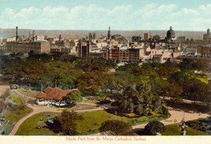 Hyde Park dalla Cattedrale di St Mary, Sydney da Photographer Australian