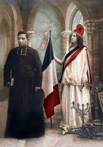 Allegoria della separazione tra Chiesa e Stato nel 1905, illustrazione del 1907