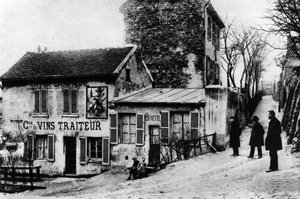 Cabaret des Assasins, le Cabaret du Lapin Agile, Rue des Saules (foto b/n) da Photographer French