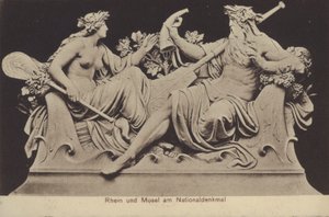 Figure allegoriche che rappresentano il Reno e la Mosella sul Nationaldenkmal, monumento che commemora l