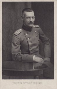 Principe ereditario Rupprecht di Baviera, comandante militare tedesco della Prima Guerra Mondiale (foto in b/n)