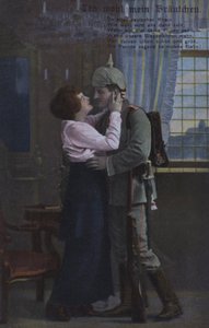 Soldato tedesco saluta la moglie prima di partire per la guerra (foto a colori) da Photographer German