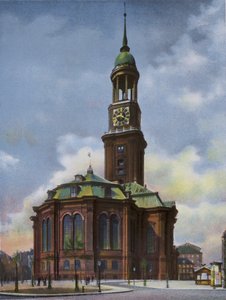 Amburgo: Michaeliskirche, bruciata il 3 giugno 1906, ricostruita 1906-12 (foto) da Photographer German
