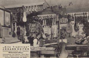 Johann Reiter, costruttore e riparatore di strumenti a corda, Mittenwald, Baviera
