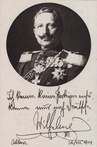 Kaiser Guglielmo II di Germania, cartolina di propaganda della Prima Guerra Mondiale