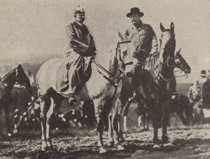 Il Kaiser Guglielmo II di Germania e il Presidente degli Stati Uniti Theodore Roosevelt osservano l