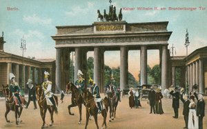 Kaiser Guglielmo II di Germania alla Porta di Brandeburgo, Berlino (foto a colori)