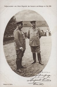 Kaiser Guglielmo II con il maresciallo di campo Paul von Hindenburg, comandante dell