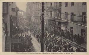 Occupazione di Vilnius, Lituania, da parte delle truppe tedesche durante la Prima Guerra Mondiale da Photographer German