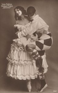 Ballerini russi Vera Fokina e Michel Fokine in Carnaval, c1910