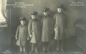 I figli del principe ereditario Guglielmo di Germania in uniforme militare da Photographer German