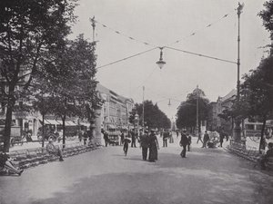 Unter den Linden, Mittelallee e vista sul monumento a Federico il Grande da Photographer German