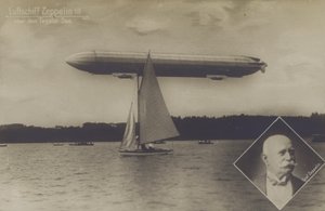 Zeppelin LZ III che vola sopra il Lago Tegel, Berlino da Photographer German