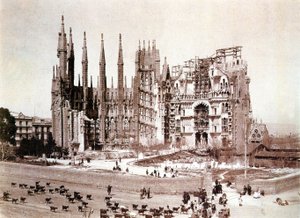 Vista della Sagrada Familia, Barcellona, c.1900 da Photographer Spanish
