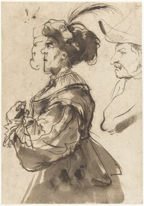 Caricatura di una vecchia donna agghindata da Pier Francesco Mola