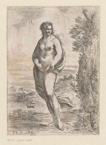 Donna nuda in piedi nel paesaggio da Pier Francesco Mola