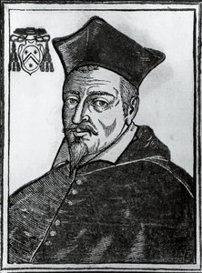 Ritratto di Pierre de Berulle, teologo cattolico francese e cardinale, stampa