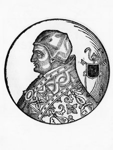 Ritratto di Sabiniano (morto 606), 65º Papa della Chiesa Cattolica dal 604 (incisione) da Blaise Nicolas Le Sueur