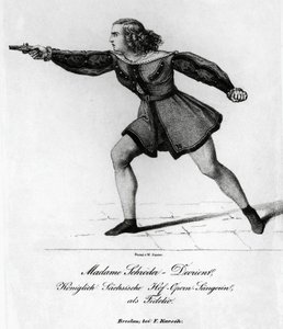Ritratto di Wilhelmine Schroder-Devrient, soprano tedesco, nel ruolo di Leonora in Fidelio o L