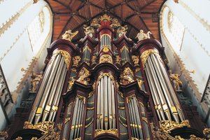 Organo nella chiesa di St-Bavokerk o Grote Kerk, Haarlem, Paesi Bassi
