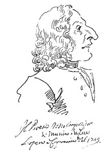 Caricatura del compositore Antonio Vivaldi, 1723