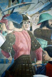 (dettaglio) La leggenda della Vera Croce: battaglia di Eraclio I di Bisanzio contro Cosroe II da Piero della Francesca