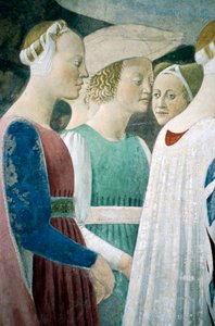 Adorazione del legno e incontro della Regina di Saba e Re Salomone (dettaglio) da Piero della Francesca