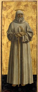 Polittico della Misericordia: la Vergine della Misericordia, circondata da santi (dettaglio raffigurante San Benedetto da Norcia). Dipinto su legno di Piero della Francesca (1415/20-1492) 1445-1460 Sansepolcro, Pinacoteca Comunale