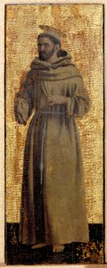Polittico della Misericordia: la Vergine della Misericordia, circondata da santi. Dettaglio che rappresenta San Francesco d
