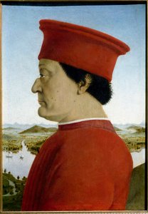 Ritratti di Federico da Montefeltro, Duca di Urbino e Battista Sforza (dettaglio) da Piero della Francesca