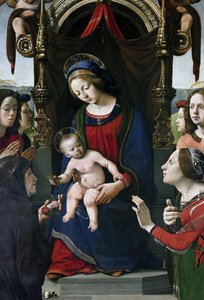 Vergine e Bambino sul trono circondati da santi (dettaglio) da Piero di Cosimo