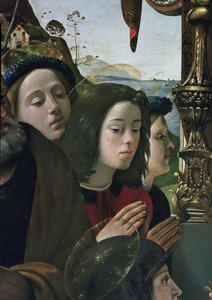 Madonna col Bambino in trono circondata da santi (dettaglio) da Piero di Cosimo