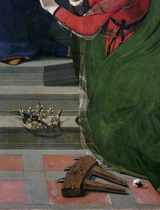 Vergine con Bambino sul trono circondata da santi, dettaglio da Piero di Cosimo