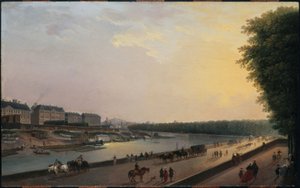 La Senna alla Grenouillère, vista dalla terrazza sul lungofiume alle Tuileries, circa 1777 da Pierre Antoine Demachy