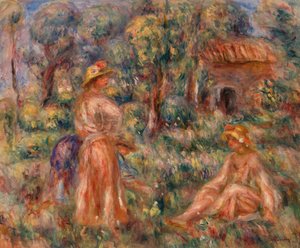 Ragazze in un paesaggio da Pierre-Auguste Renoir